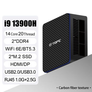 TOPC厂家直销迷你电脑i5-13500H 2xLAN 2xDDR4 2xNVMe台式迷你游戏电脑WiFi6E BT5.2